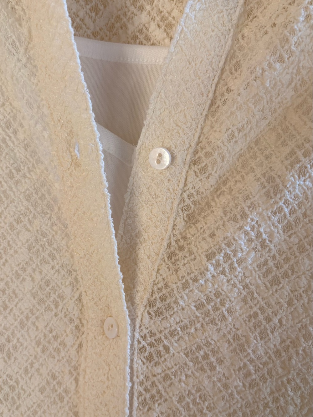 Sadie & Sage Cream Lace Long-Sleeve Shirt Dress - Picture 4 of 7